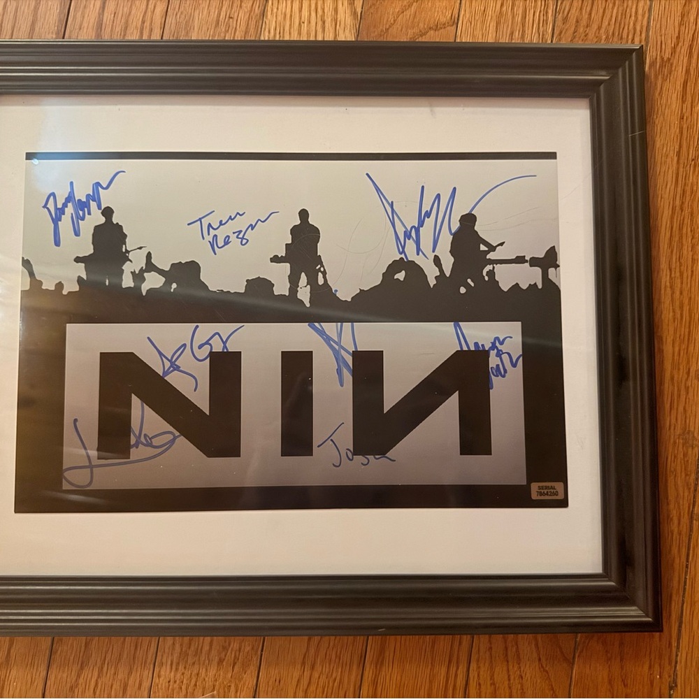 Framed NIN (Nine Inch Nails) Signed Poster - Black & White